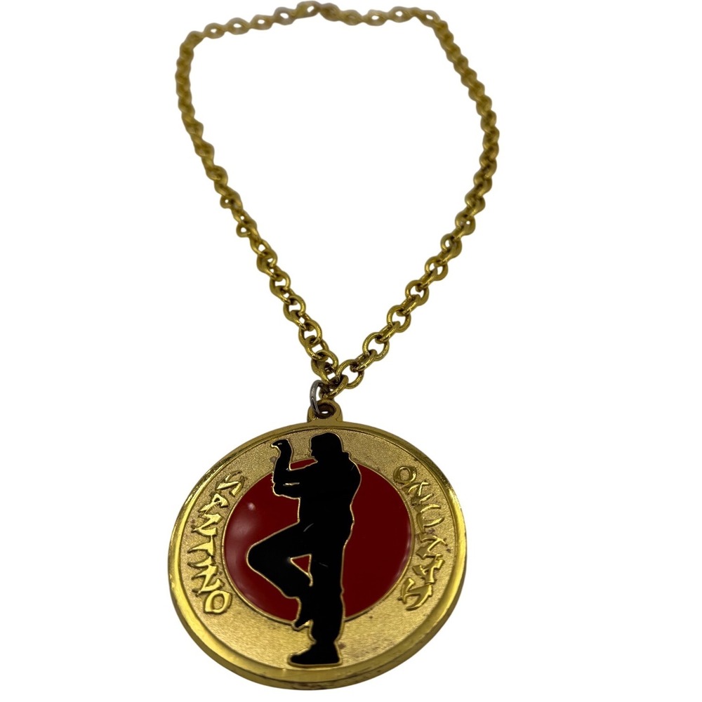 WWE Santino Marella Gold Tone Enamel Medallion Necklace 2012 Authentic Wrestling